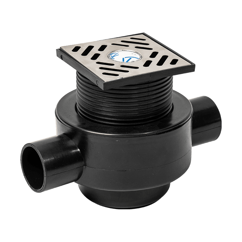 PE pipe fitting Pahalang na floor drain - maliit/malaki